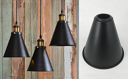 Stglighting 7.5'' Industrial Vintage Metal Bulb Guard Iron Cone Hanging Ceiling Pendant Light Holder Decorative Lamp Shade (Decorative Ring Not Included) #TOP6