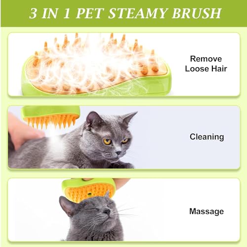 Escova a vapor para gatos, Cloud Care Cat Brush, Water Brush para cães Spa, Spritz Defur Comb, multi