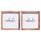 Farmhouse Wall Decor - Modern Rustic Minimalist Wall Art Home Decor (Inhale Exhale (Set of 2))