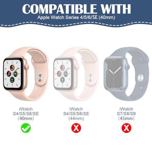 OFFCUP Schutzfolie für Apple Watch 4/5/6/SE 40mm, 6 Stück Displayschutz Panzerfolie Displayschutzfolie HD Klar Displayfolie Weich TPU Folie Displayschutz für iwatch 4/5/6/SE Glas Schutz Folie
