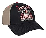 Harley-Davidson Men's RWB #1 Wings Colorblocked Baseball Cap, Black BCC33812