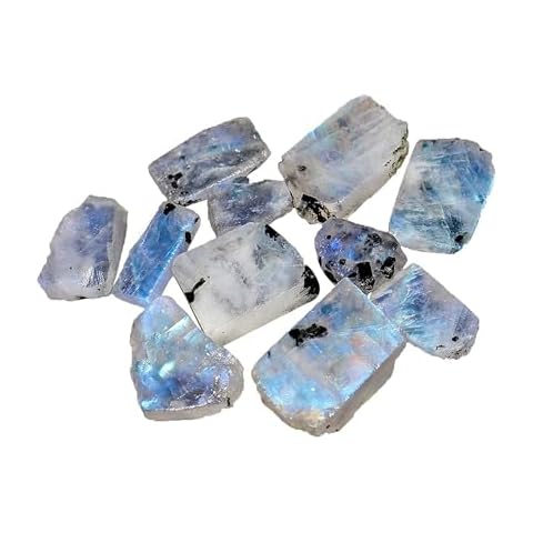 Jaguar Gems 100cts Natural Rough Rainbow Moonstone, Raw Crystal, Blue Flash Gemstone, Jewelry Making Supply, Handpicked Loose Gemstones Cover