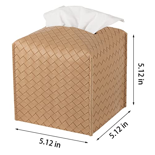 image for zoocatia Tissue Box Cover PU Leather Tissue Holder Square Facial Tissu