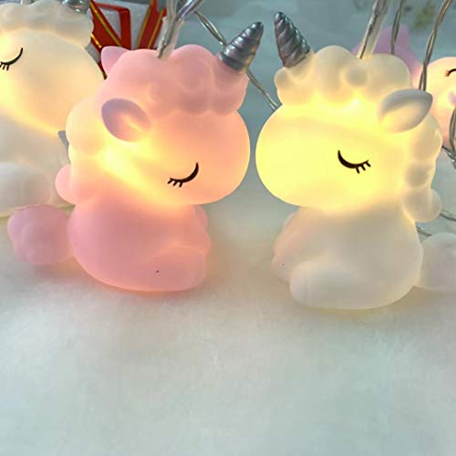 Hoolight Unicorn String Lights 10Led 6.8Ft Unicorn Fairy Lights Children's Room Decoration Super Fun Indoor Battery Powered String Lights(Pink/White) #TOP4