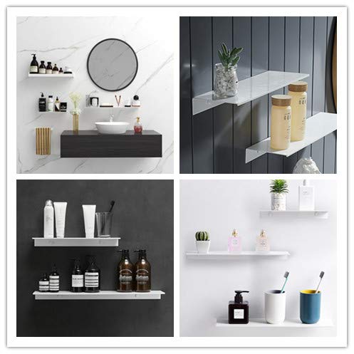 Z Metnal Wall Shelves, Floating Shelves, Metal Bathroom Shelf For Storage Organization, Aluminum, Wall Mounted, White, 20 Inch, 2 Pack #TOP5