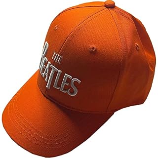 The Beatles Casquette de baseball blanche Drop T Band Logo Nue Officiel Orange Taille unique, Orange, taille unique - Les Beatles, Paul McCartney, John Lennon, RIngo Starr, George Harrison