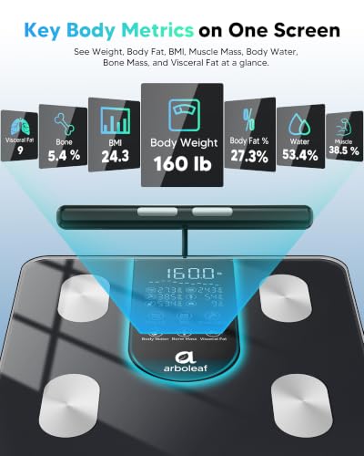 Image of arboleaf Smart Scale for Body Weight, Dual-Frequency 8-Electrode BIA
