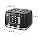 West Bend Toaster 4-Slice Extra-Wide and Deep Slots with 3 Functions and 7 Shade Settings Manual Toast Lift Lever Auto Shut-Off and Removable Crumb Tray, 1500-Watts, Black