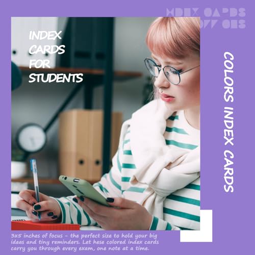 image for MSKKSM Colored Index Cards 3x5 Inch - 300 Count Flash Cards for Studin