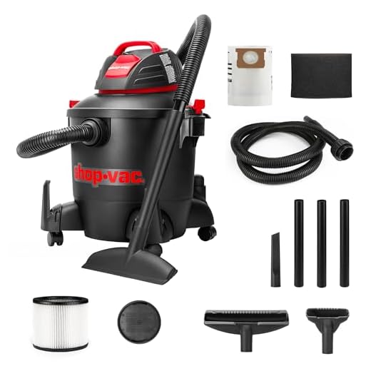 Shop-Vac 5922805 Wet/Dry Vacuum, 8 Gallon, 4.5 Peak HP, 1.25 Inch Diameter x 7 Foot Hose, 6 Foot Cord, Ideal for Jobsite, Garage, Workshop & Home