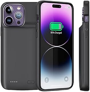 NEWDERY Battery Case for iPhone 14 Pro Max / 14 Plus, 5000 mAh Portable Protective Charging Cover, Rechargeable Extended Power Back for iPhone 13 Pro Max / 12 Pro Max (6.7 inch)