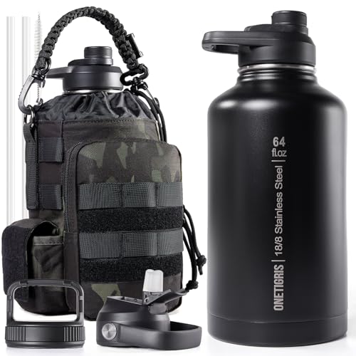 OneTigris ���� 1.9L �X�e�����X �{�g�� �Z�b�g �J�o�[�t�� �^��f�M �ۉ��ۗ� 3X�����W 2X�X�g���[ 1X�u���V �L�� �􂢂₷�� ���R��h�~ �~���^���[�� �A�E�g�h�A �X�|�[�c�A�W���A�L�����v�A�n�C�L���O�A�ʊw�A�ʋ� �K�p �����K