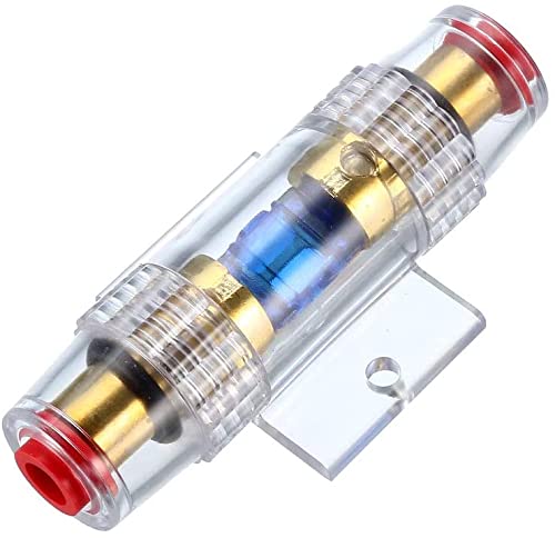 Portafusibili In Linea Impermeabile 4-8 AWG – 2 Pezzi Con 4 Fusibili AGU 80A Per Auto Audio, Amplificatori, Pannelli Solari