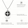 GAVU Men's Stainless Steel Compass Surfer Necklace #2