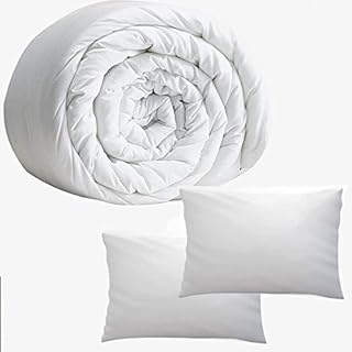 13.5 Tog Duvet With 2 Pillows Double Size Bed Anti Allergy Hollowfibre Quilt Winter Warm Season