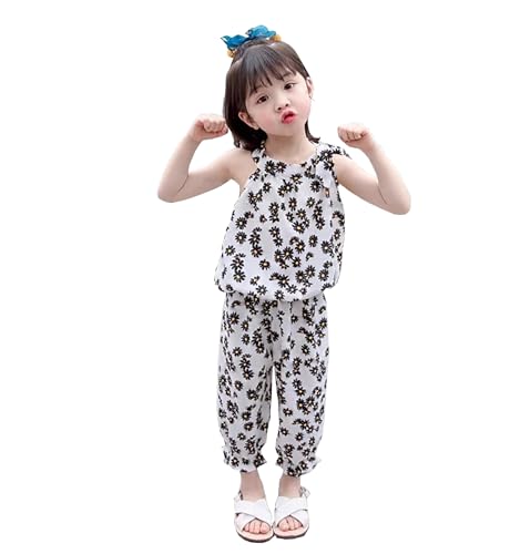 Baby Girls Two Pieces Outfit Set Sleeveless Crop Top Backless Bloomers Set Size 6M-6T