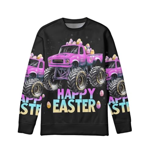 Hawapod Easter Sweatshirt Boys Easter egg Long Sleeve Crewneck Pullover Cozy Lightweight Spring Fall Sweatshirt