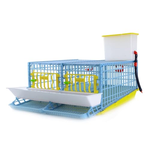 Hatching Time Quail Breeding Cage Indoor 2 Section Coop Easy Clean Rust-Free PP Plastic Removable Middle Wall Comfortplast Design for Breeding & Egg Collection by Cimuka