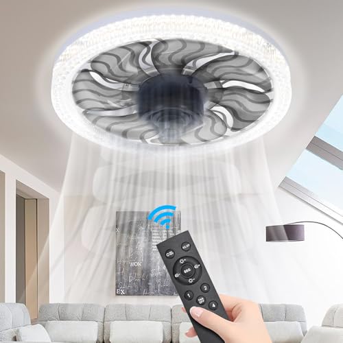 Ventilateur de plafond à intensité variable 3000-6000K et 4 vitesses réglables