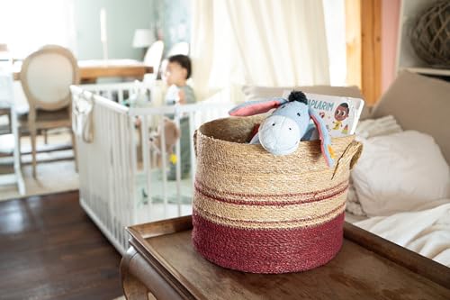 Panier en jonc de mer avec couvercle coffre de rangement tressé