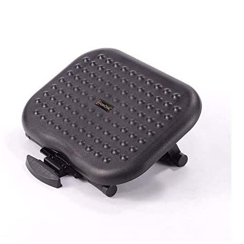 Apexdesk Amtr-18135 Massaging Footrest With Ergonomic Design And Tilt Angle For Leg Support With Three Adjustable Height Options And Non-Skid Surface 18" L X 13.5" W, Black #TOP1