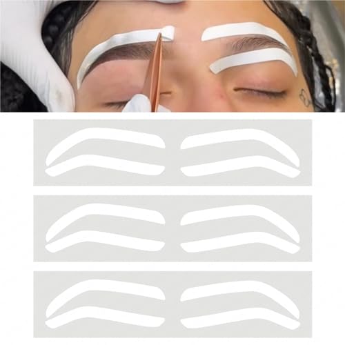 2 Bags Airbrush Eyebrow Design Stickers Stencils, Disposable Semi-permanent Auxiliary Stickers, Airbrush Brow Shaping Mapping Guide Tape Air Brush Templates for Tinting Makeup (B Type -2Bags- 20Pairs)