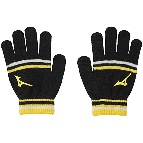 [ミズノ] トレーニングウェア ジュニア用 手袋 防寒 32JY2902 キッズ ブラック×レーシングイエロー ジュニアフリー