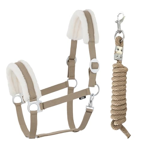 JA Horse Licol en fourrure synthétique - Kit de longe