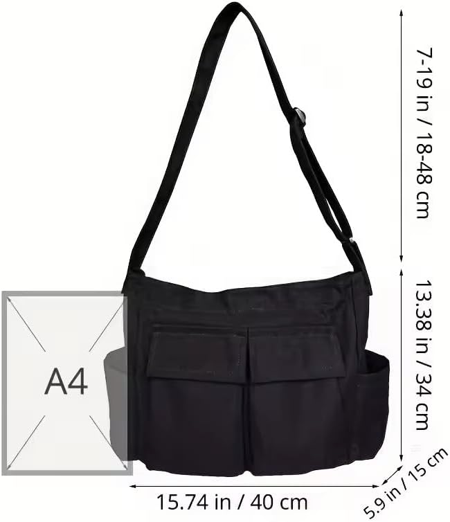 Workwear Canvas Shoulder Bag Large Capacity Retro Messenger Bag New Student Class Messenger Bag