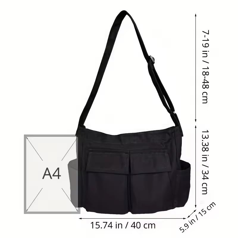 Workwear Canvas Shoulder Bag Large Capacity Retro Messenger Bag New Student Class Messenger Bag2