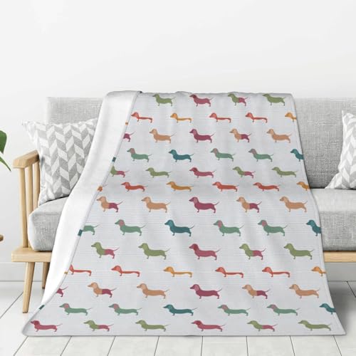 Plaid teckel super doux pour camping et soirées sur le canapé