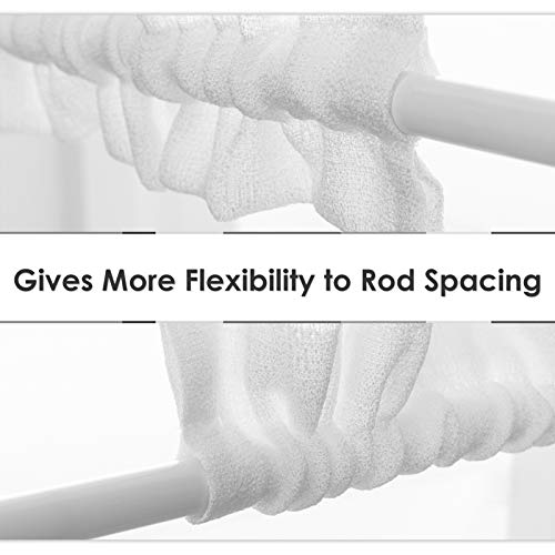 Melodieux Semi Sheer French Door Curtains 72 Inches Long, Linen Look Rod Pocket Privacy Drapes For Patio Sliding Glass Door Window, White, 52 By 72 Inch, 2 Panels #TOP3