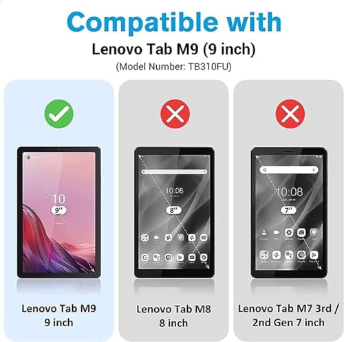 Image of compatible with Lenovo Tab M9 9 Inch Tab Tempered Glass Screen Protector Guard Full Screen Coverage Edge to Edge with Easy Installation kit | Anti-Scratch & Smudge Proof | Premium 9 inch