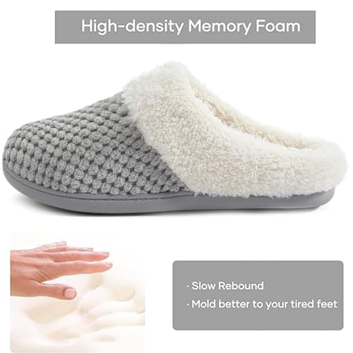 Image of ULTRAIDEAS Women's Breathable House Slippers with Memory Foam, Lightweight Cotton Blend Lining, Indoor Outdoor Slip On Design, Non Slip Rubber Sole for Bedroom, Machine Washable