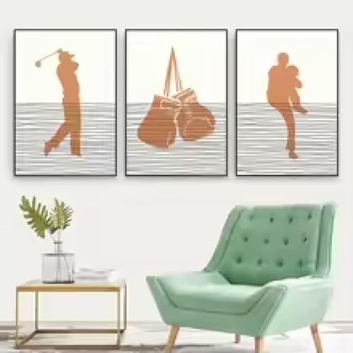 Toile boxe vintage pour deco retro de salon ou salle d entrainement 70x90cm