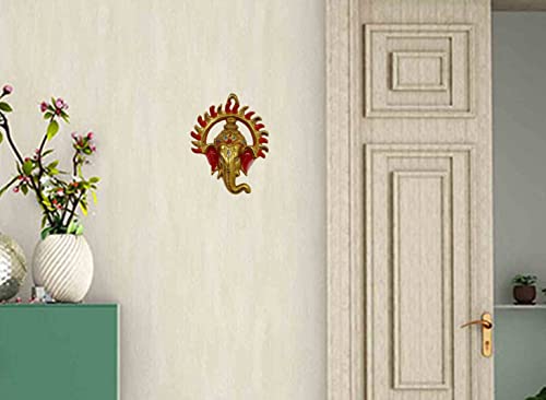 Purpledip Metal Wall Hanging Surya Ganesha: Ganapathi Vinayaka Plaque, Multicolor (12190A), 20L x 15W cm - Image 3