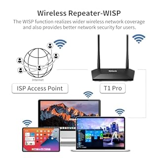 Dbit N300 Easy Setup Wireless Wi-Fi Router Smart Home Internet Router - 2 x High Power Antennas, 4 x Fast Ethernet Ports, Supports Wireless Repeater, WISP Mode (T1 Pro)