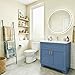 LDarqeer 36 Inch Bathroom Vanity with Ceramic Sink - Modern Farmhouse Style Sink Cabinet, Easy Tool-Free Installation, for Bathroom Remodel and Upgrade (Blue)