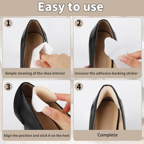 Image of NOWFRESH Heel Grips for Womens Shoes - 10 Pairs Self-Adhesive Heel Pads, Cushion Inserts for High Heels，Prevent Blisters & Slip, Comfort Fit for Women (Pale Apricot)