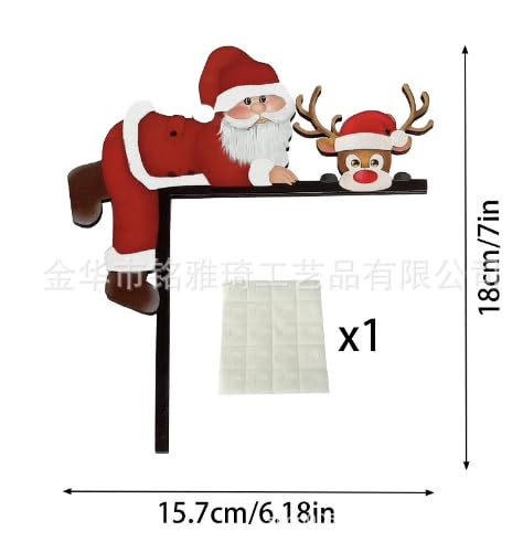 LEMESO クリスマス 飾り ドアフレーム 装飾 オーナメント 木製 インテリア サンタクロース