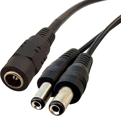 Multibao 2 4 6 8 Way CCTV DC Power Splitter Adapter Cable 5.5mm X 2.1mm For for LED Strip Light, CCTV Security Camera (2-Way)