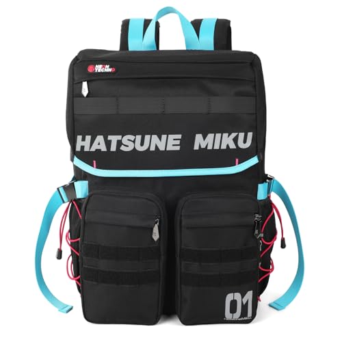 Image of Hatsune Miku Backpack, Neon Electronic Music Series, 20L Multi-functional Unisex Functional Style Travel & Commute Daypack