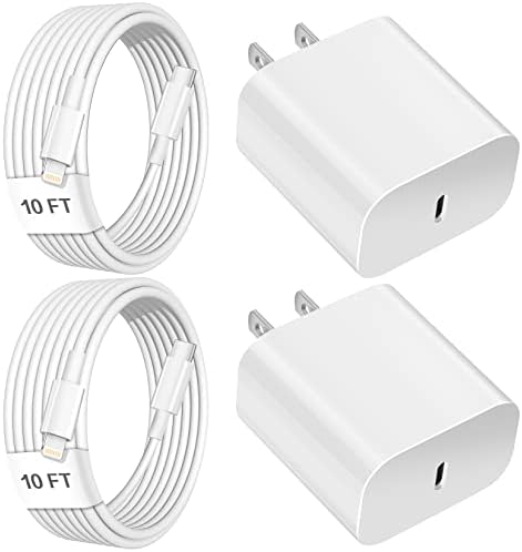 【Apple MFi Certified】Fast Charger iPhone,10FT iPhone Charger 2Pack Apple Fast Charger USB C Wall Charger 10FT Long USB C to Lightning Cable for iPhone 14 Pro Max/14Plus/14/13/13Pro/12Mini/12/11/XR/XS