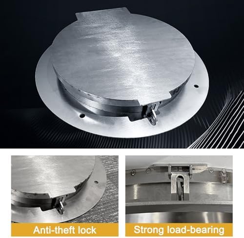 Lockable Stainless Steel Septic Tank Lid, Durable Bolt-on Design for Secure Outdoor Use in Gardens, Courtyards & Yards - Weatherproof & Rust-Resistant