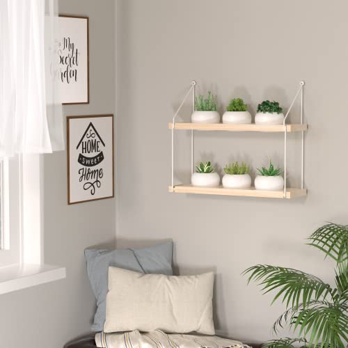 J Jackcube Design 2 Tier Wooden Hanging Planter Set Of 6 Pots, Wall Plant Hangers With Metal Frame For Succulent Flower Herb Small Plants, Window Garden For Kitchen Living Room Indoor Outdoor - Mk653A #TOP2
