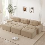 NuvlaGu Sofá modular de esquina con función de cama, Beige
