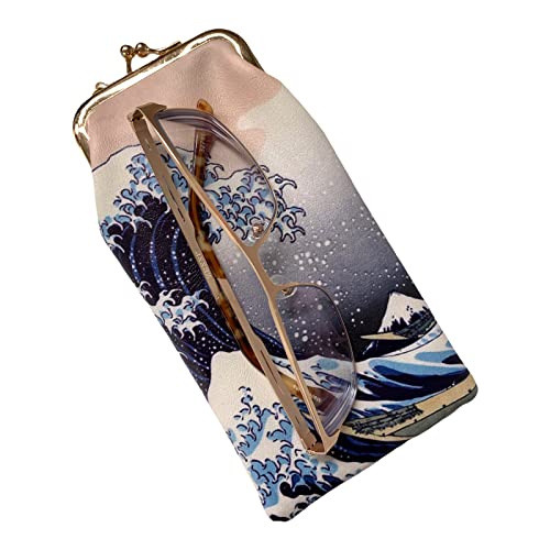 Image of Value Arts The Great Wave Eyeglass Case Pouch, 7 Inches Long