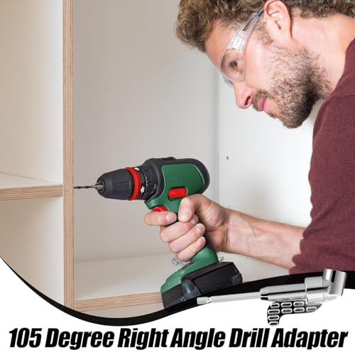 Adaptateur de perçage d'angle droit 105° avec embout hex pour visseuse