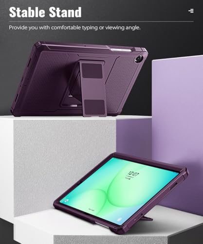 Image of MoKo Shockproof Case Fit Samsung Galaxy Tab A11+ Plus / A9+ 11 Inch | Full Body Rugged Stand Back Cover with Built-in Screen Protector for Galaxy Tab A11+ / A9+ Tablet, Dark Purple