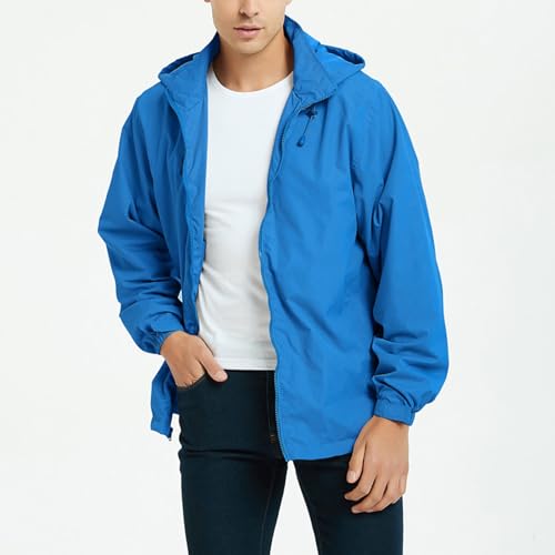 Chaqueta Rompeviento Ligera Impermeable para Hombre Azul XL miniatura 5